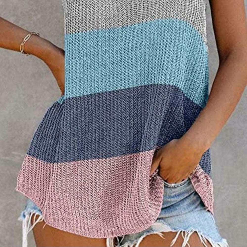 Tank top tunic knit summer sweater LARGE